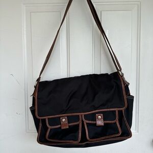 Fossil Nylon Leather Laptop Messenger Bag